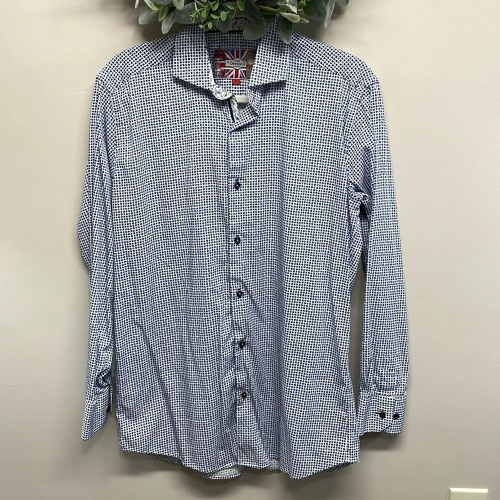 7 Downie St. Long Sleeve Contemporary Fit Button Up Sport Dress Shirts M (4)